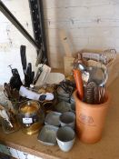 *Miscellaneous Lot Including Kitchen Tools, Cocktail Shakers, Teapots, Bowls, etc.