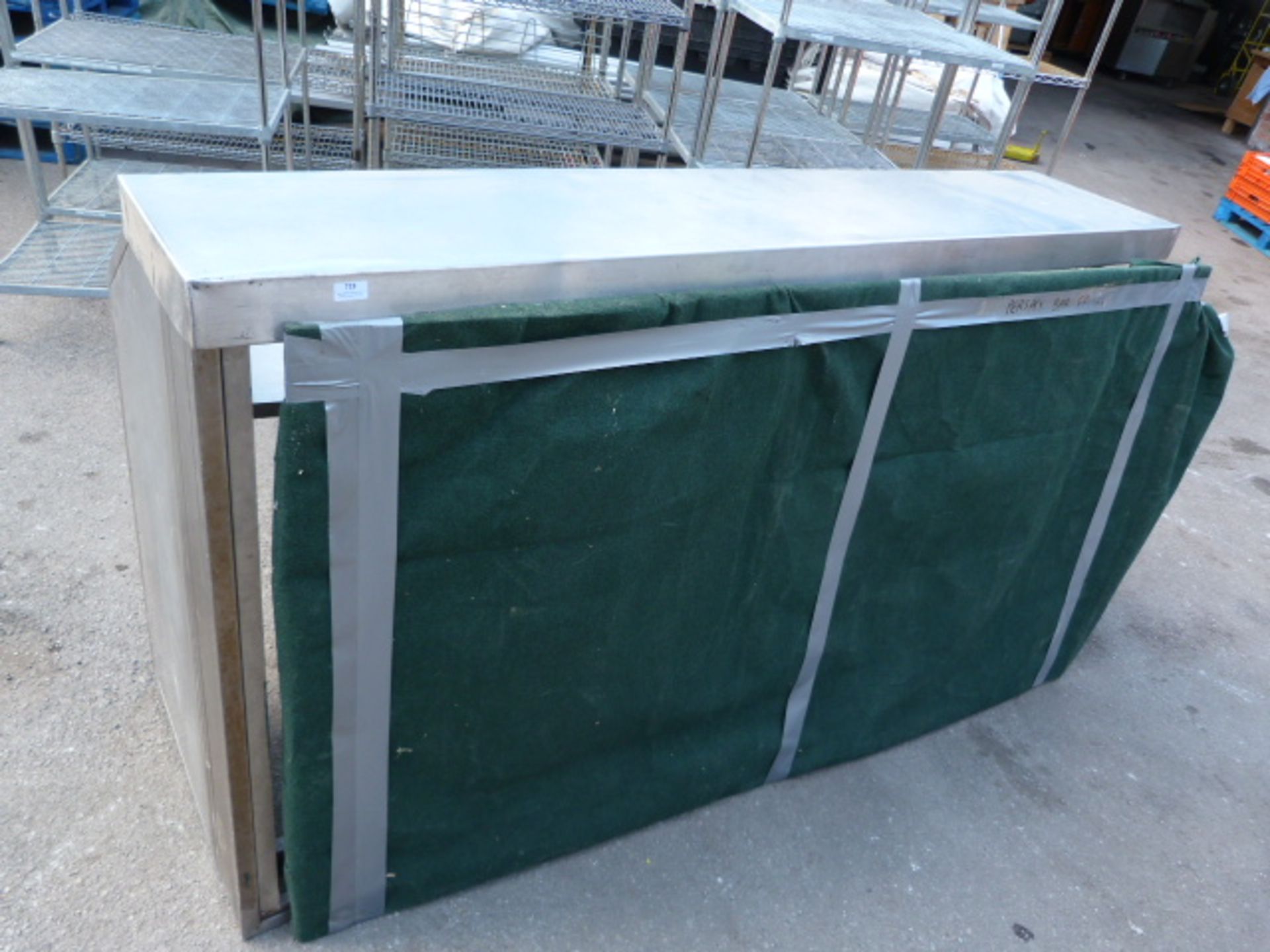 *Portable Stainless Steel Folding Bar with White Perspex Front 200x150x70cm