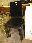 *Four Metal Framed Plywood Cafe Chairs