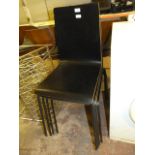 *Four Metal Framed Plywood Cafe Chairs