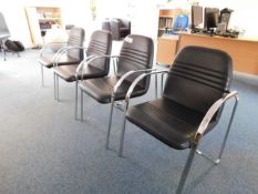 *4 x Black Leather Style Reception Chairs