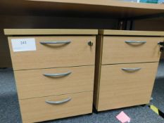 *Pair under desk 3 drawer pedestal units