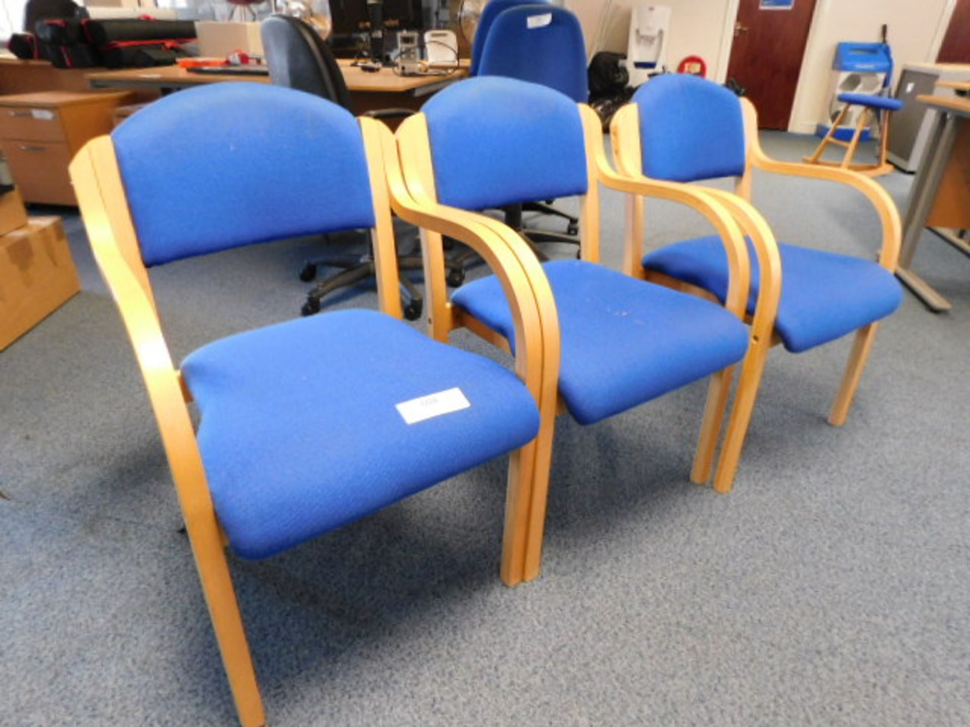 *3x Blue Reception Chairs