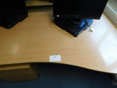 *R/Hand Curve Light Pine Style Office Desk