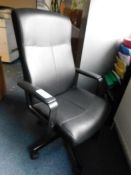 *Black Leather style Exec chair