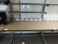 *Steel workbench with 2 shelves