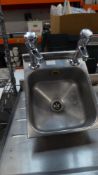 * Small S/S hand wash sink with taps. 260w x 340d