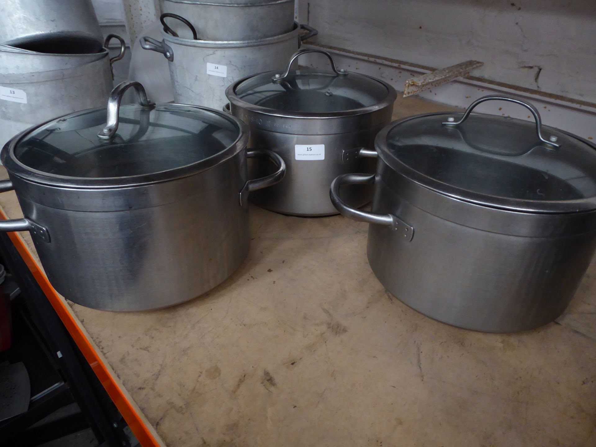 * 3 x cooking pots with lids - Image 2 of 2
