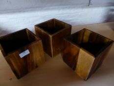 * 3 x hollow wooden boxes