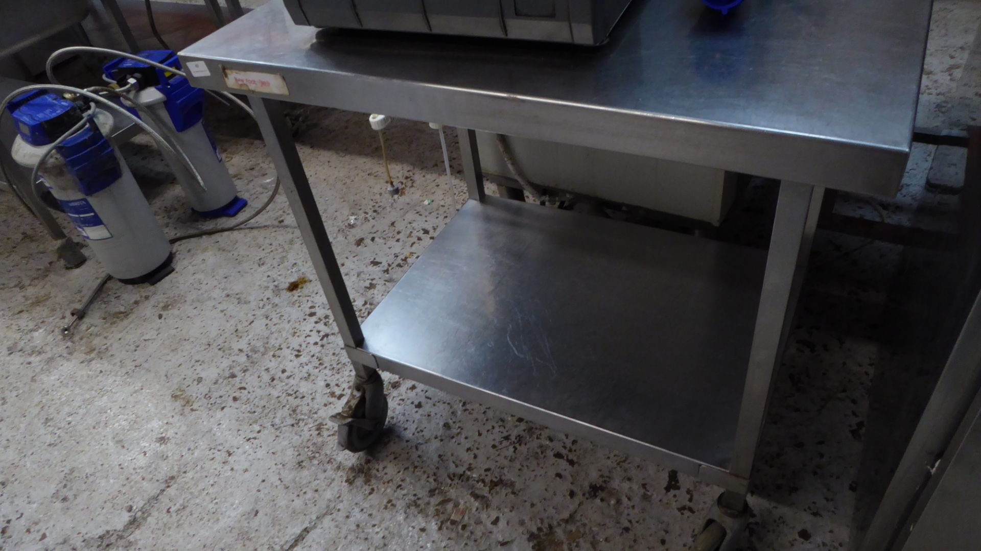 * S/S prep bench on castors with under shelf 900w x 600d x 870h - Image 3 of 3