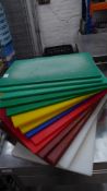 * selection of coloured chopping boards x 16