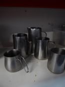 * 5 x S/S milk steaming jugs