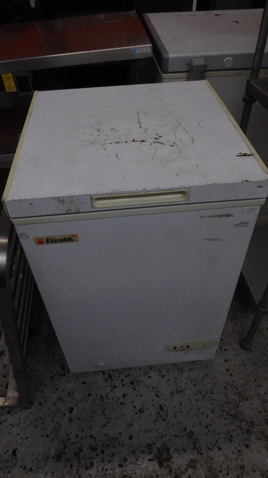 * small Ecold chest freezer. 550w x 580d x 850h