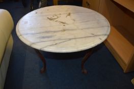 Marble Topped Coffee Table on Wood & Metal Tripod