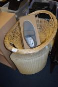 Wicker Linen Bin plus Basket and New Size: 8 Deck