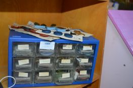 Plastic Drawer Unit Containing Vintage Buttons