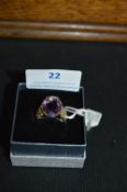 9k Gold Amethyst Ring Size: O ~4.5g