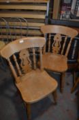 Two Beech Kitchen Chairs
