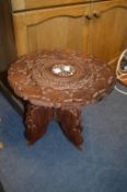 Carved Indian Folding Occasional Table