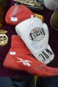 Autographed Boxing Gloves and Boot