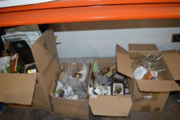 Four Boxes of Household Goods; Glassware, Pottery,