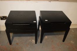 Pair of Black Ash Effect Bedside Cabinets