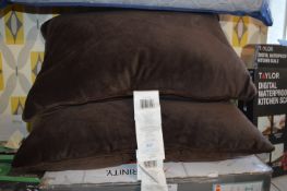 *Pair of Brown Plush Cushions