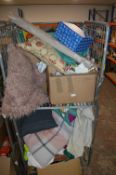 Cage Lot of Household Goods and Textiles, Cushions