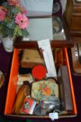 Collectible Items; Coinage, Tins, Framed Mirror, e