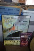 Reproduction White Star Line Titanic Metal Wall Si