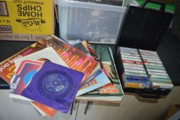 Vintage 12" LP Records plus Cassette Case, Content