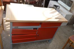 Clarke Metal Work Bench with Wooden Top