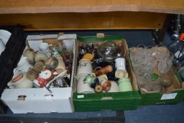 Three Boxes of Pottery and Glassware