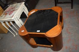 Black Glass Topped Wooden Coffee Table