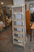 Six Tread Folding Wooden Step Ladders