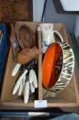 *Vintage Wooden Housemaid's Workbox plus Carved Bear