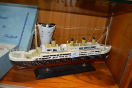 Painted Wooden Model of The Titanic