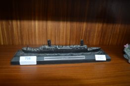 Carved Coal Model of the Titanic