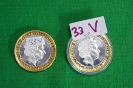 Two 2014 Gibraltar £2 Uncirculated Coins