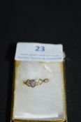 9k Gold Amethyst Ring Size: P ~1.6g