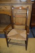 Victorian Rush Seated Country Chair