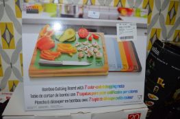 *Bamboo Cutting Board Set with 7 Colour Coded Chop