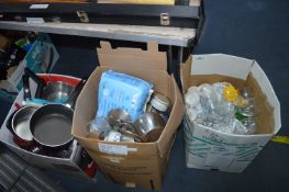 Three Large Boxes of Kitchenware, Household Goods,