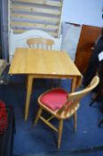 Light Wood Drop Leaf Kitchen Table with Two Chairs