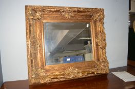 Large Ornate Gilt Framed Beveled Edge Wall Mirror
