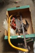 Assorted Tools; Bow Saw, Oil Can, etc.