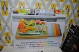 *Bamboo Cutting Board Set with 7 Colour Coded Chop