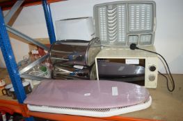 Two Mini Ironing Boards, Microwave Oven, Bread Bin