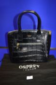 *Osprey London Black Handbag (Zip Damaged)