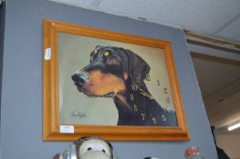 Framed Doberman Wall Clock